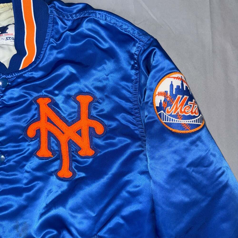 Vintage Starter New York Mets MLB Satin Bomber Jacket Size Large - Picture 5 of 11